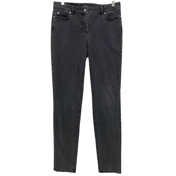 J McLaughlin Skinny Mid Rise Jeans Gray Stretchy Casual Size 8 - Picture 1 of 6